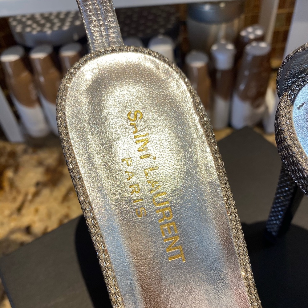 Authentic Saint Laurent Glitter Strap Sandals - Picture 8 of 8